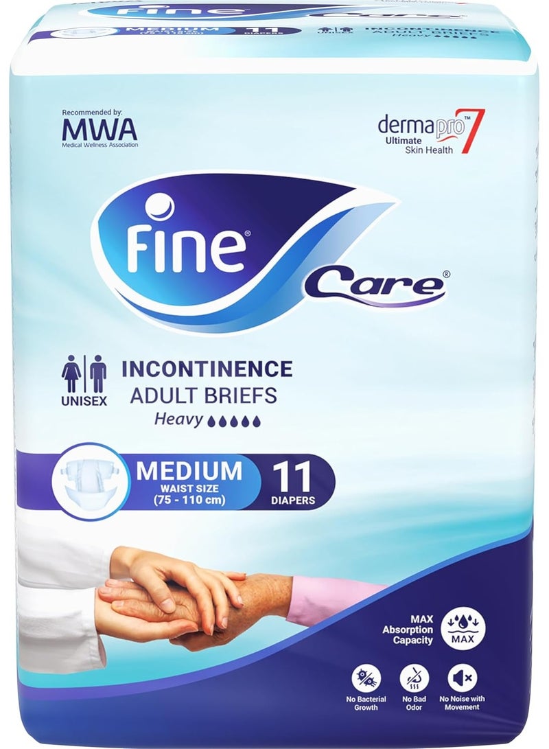 Fine Care Adult diapers, 11 pieces, medium size, for waist 75 cm - Image 2