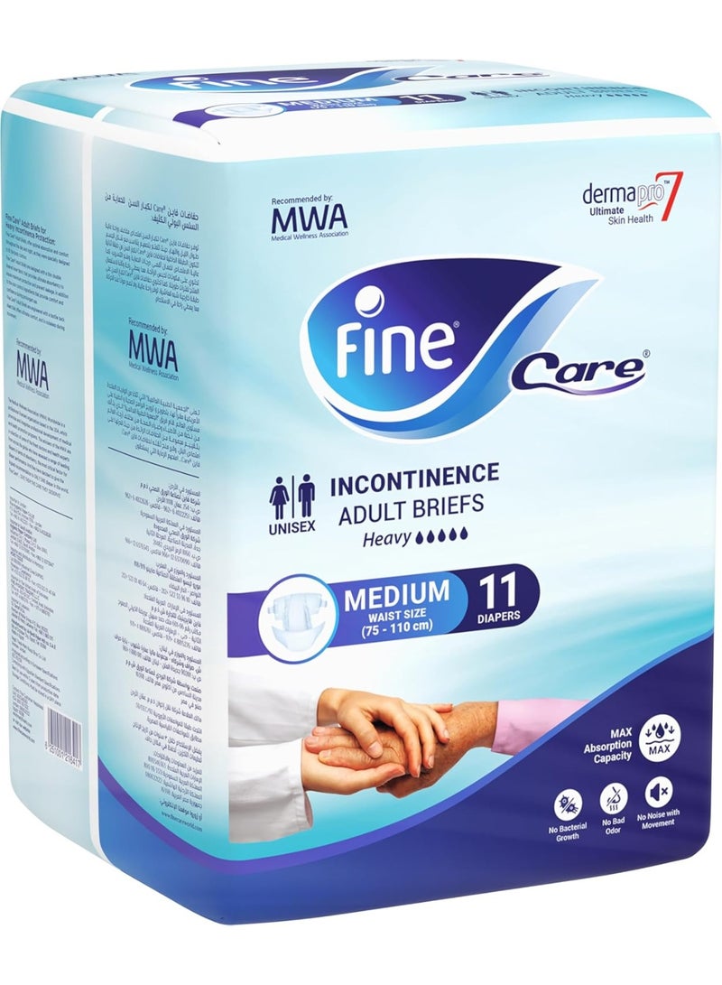 Fine Care Adult diapers, 11 pieces, medium size, for waist 75 cm - Image 3