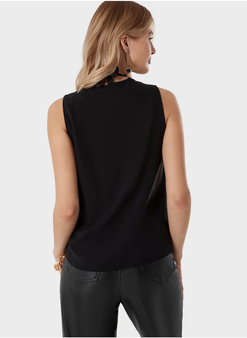 MIZALLE - Key Hole Neck Knitted Tank Top - Image 1