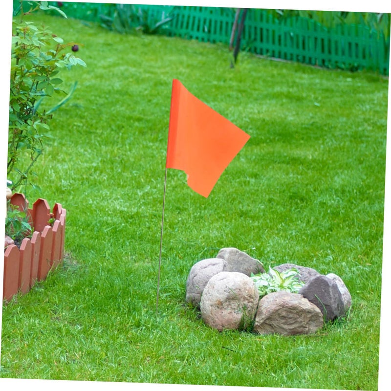 Bright Colored Lawn Marking Flags 50 Pack Garden Survey Stakes Steel Wire Pole - Image 5