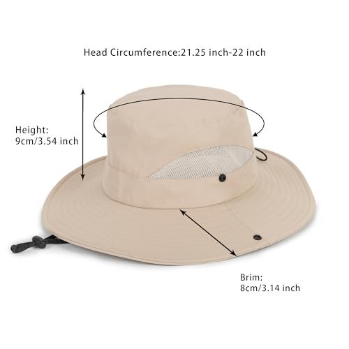 Mealah Boys Girls-Sun Hat for UPF 50+ -Mesh-Wide Brim-Summer-Fishing Hat-Breathable-Kids-Bucket Hat-Outdoor Boonie Hat for 5-9 Years Dark Beige - Image 2