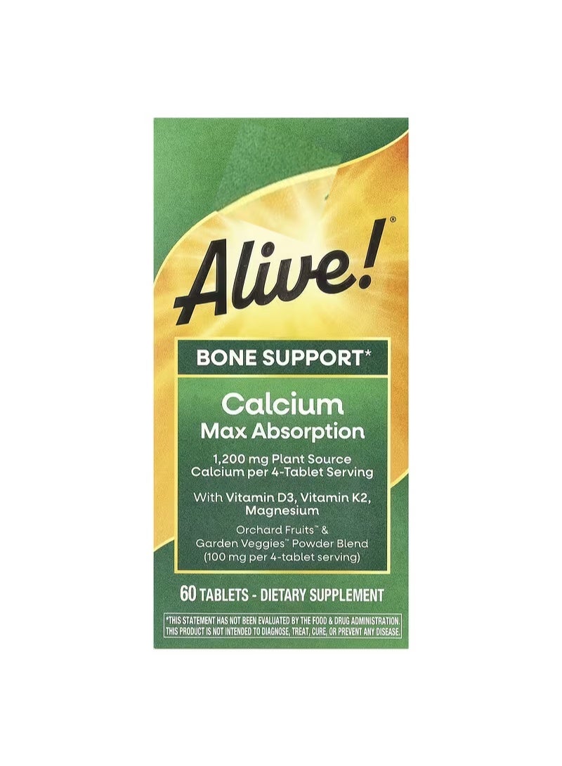 Alive! Calcium, Max Absorption, 60 Tablets
