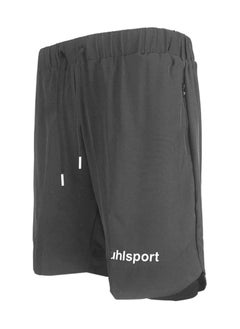 UHLSPORT uhlsport 2 in 1 Sports Running Short For Workout Running And GYM Elastic and Adjustable Belt Indoor and Outdoor Use Two Side Zip Pockets Slim Fit  - Image 1