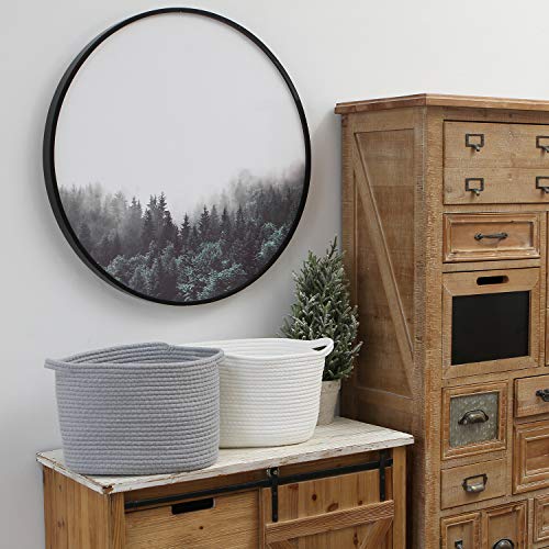 Sea Team Oval Cotton Rope Woven Storage Basket with Handles, Diaper Caddy, Nursery Nappies Organizer, Baby Shower Basket for Kid's Room, 12.2 x 8 x 9 Inches (Small Size, Grey) - Image 3