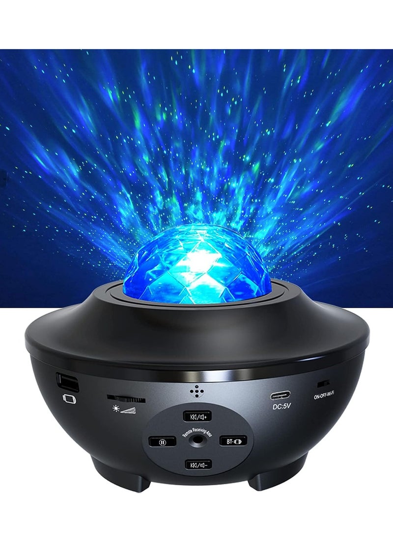 ELTRAZONE Star Night Light Projector for Bedroom | Galaxy Ocean Wave LED Nebula Cloud with Bluetooth Music Speaker | Perfect Gift for Birthday, Party, Wedding, Home Decor | Relaxing Atmosphere for Bedroom, Living Room - Black, Medium (BL-XK01)  - Image 4