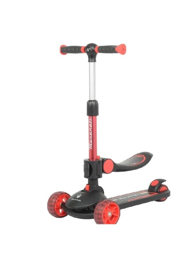 Kid's Scooter 3 Wheels Big Pedal Foldable Kick Scooter with Music, Height Adjustable with LED Light Wheels  - Image 1