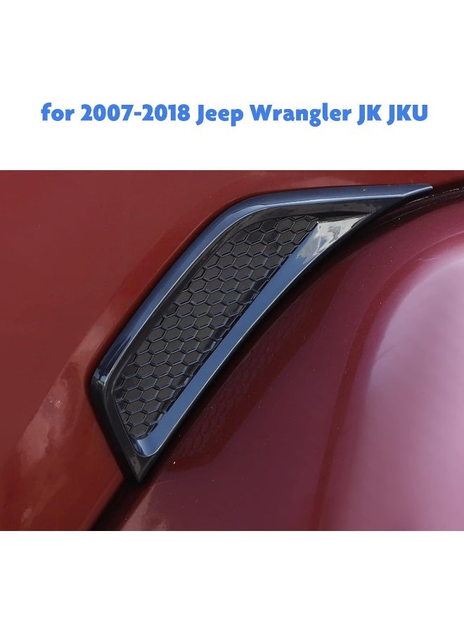 Jimen Jimen Compatible with 2007-2018 Jeep Wrangler JK & Unlimited, 2PCS Car Side Fender Air Vent Cover Trim Exterior Accessories (Black) - Image 2
