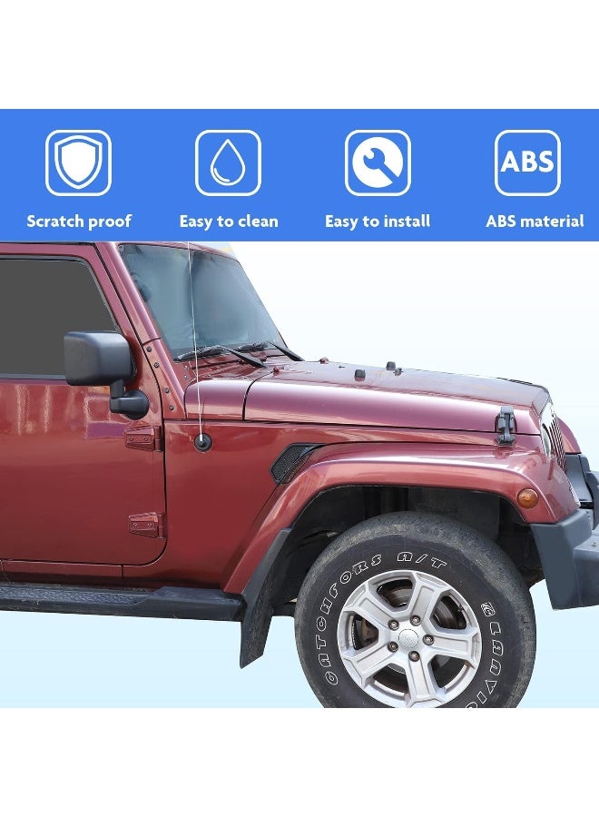 Jimen Jimen Compatible with 2007-2018 Jeep Wrangler JK & Unlimited, 2PCS Car Side Fender Air Vent Cover Trim Exterior Accessories (Black) - Image 4