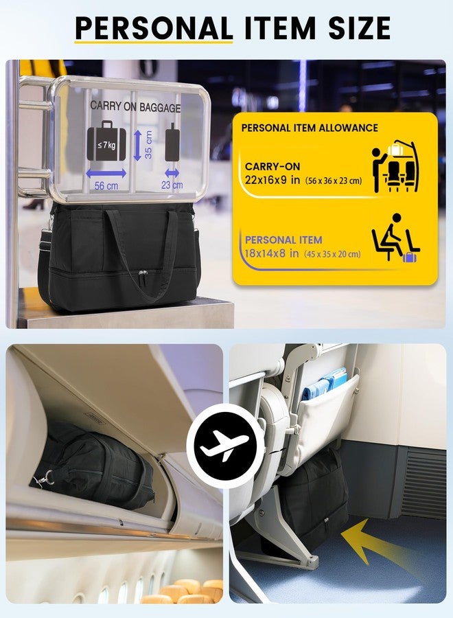 Vorspack Duffle Bag for Travel - 30L Gym Bag for Women Men Personal Item Travel Bag with Shoe Pocket Toiletry Bag Lightweight Carry On Bag for Weekender Overnight Sports - Black - Image 5