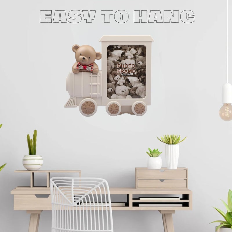 Home Elements Cartoon Character Design Plastic Table Photo Frame For Kids, Table Top Picture Frames, Perfect for Baby Room, Birthday Gifts for Kids, Kids Photo Frame, Birthday Return Gift - 26x25cm (Cream) - Image 5