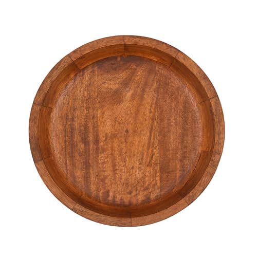 EDHAS Mango Wood Decorative Round Carved Bowl for Decoration, Centerpiece Bowl for Table (10" x 10" x 2.5") - Image 3