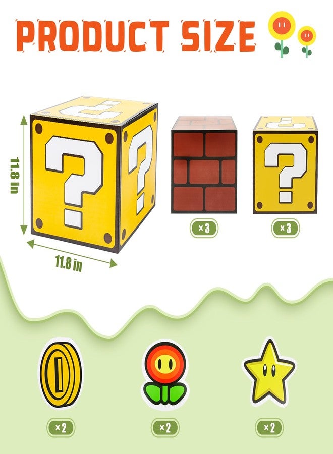 Seozio 6PCS Big Question Brick Party Boxes, Question Brick Boxes and 6 Set Centerpieces for Kids Boys Girls Birthday Party Decorations,Christmas Halloween Classroom Supplies Favors.(11.8 x 11.8 Inch - Image 2