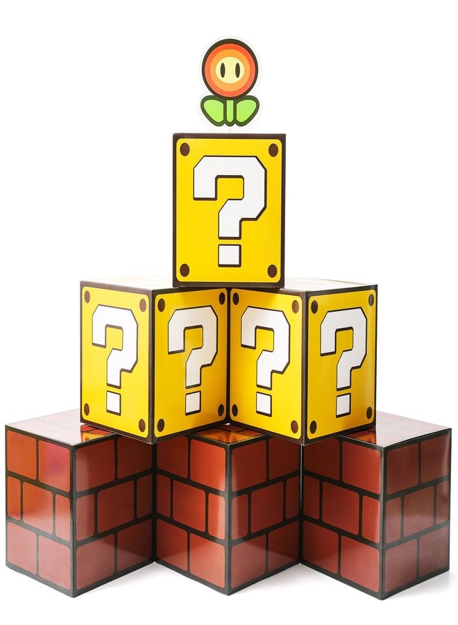 Seozio 6PCS Big Question Brick Party Boxes, Question Brick Boxes and 6 Set Centerpieces for Kids Boys Girls Birthday Party Decorations,Christmas Halloween Classroom Supplies Favors.(11.8 x 11.8 Inch - Image 1