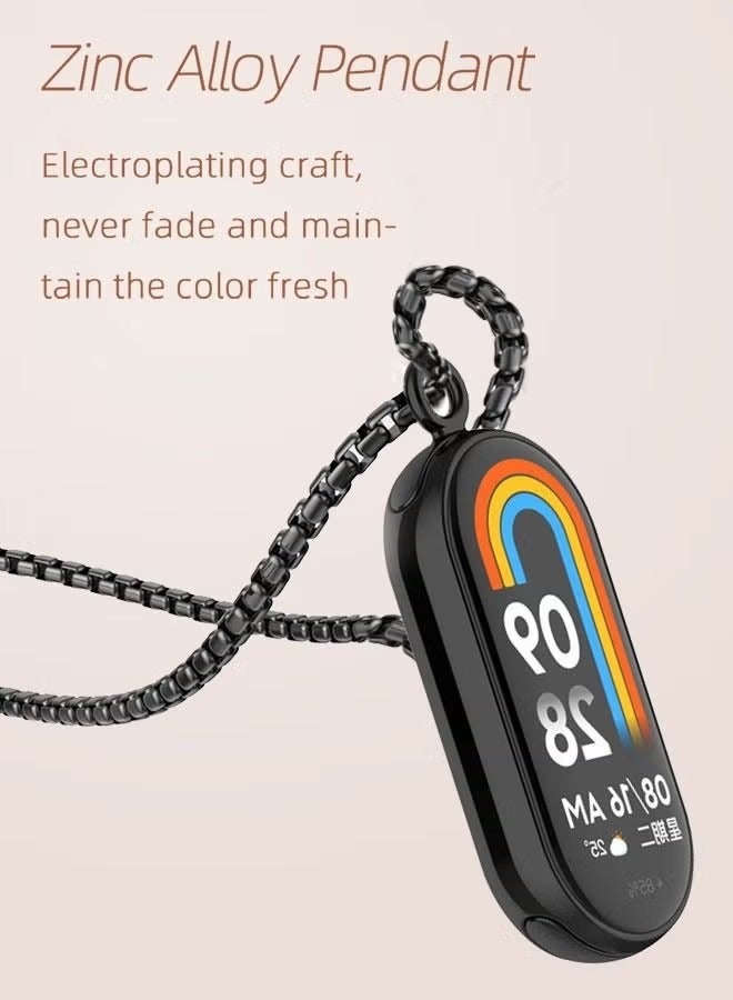 Xiaomi Band 8 Strap Metal Joint Grain Accessory Necklace String Pendant Black - Image 2