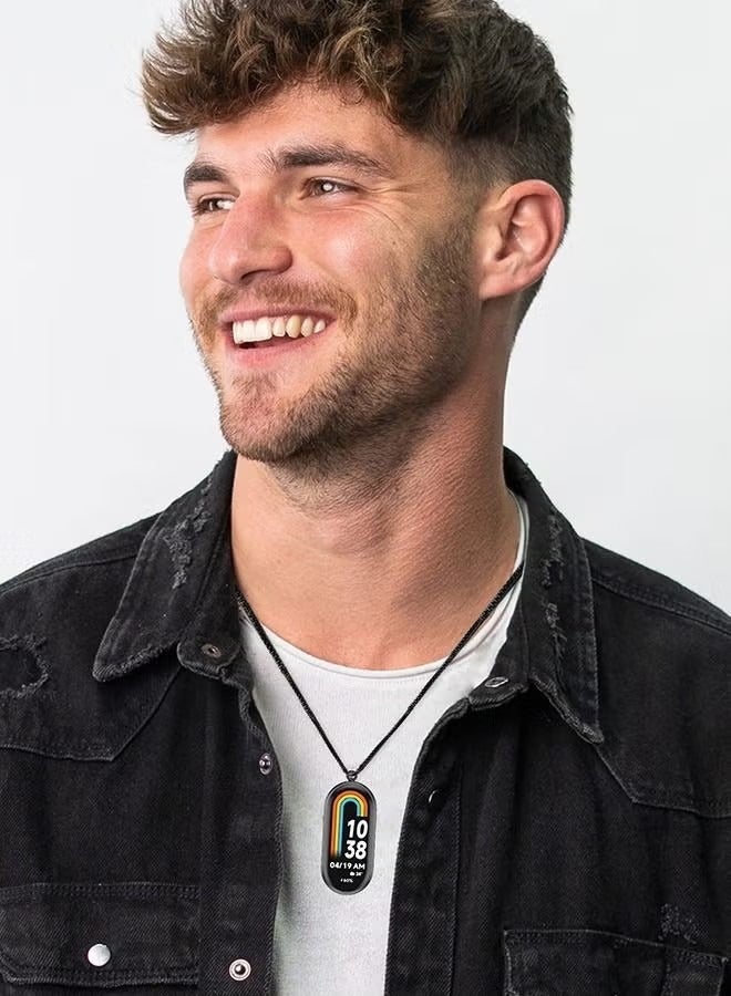 Xiaomi Band 8 Strap Metal Joint Grain Accessory Necklace String Pendant Black - Image 3