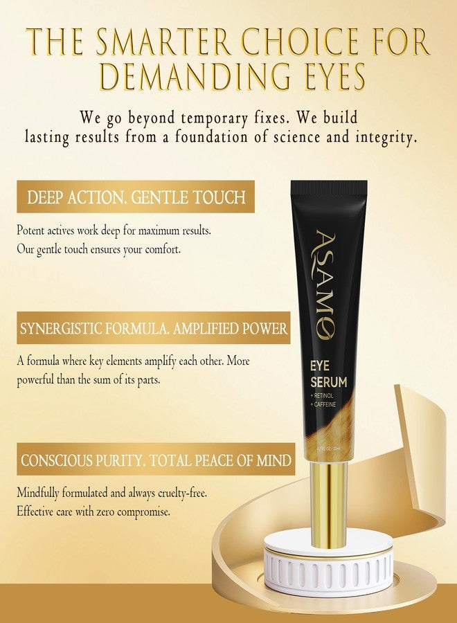 ASAMO Retinol & Vegan Collagen Eye Serum - Rapid Reduction Serum for Bags, Dark Circles and Wrinkles - Firming & Energizing Eye Treatment - 20ml - Image 5