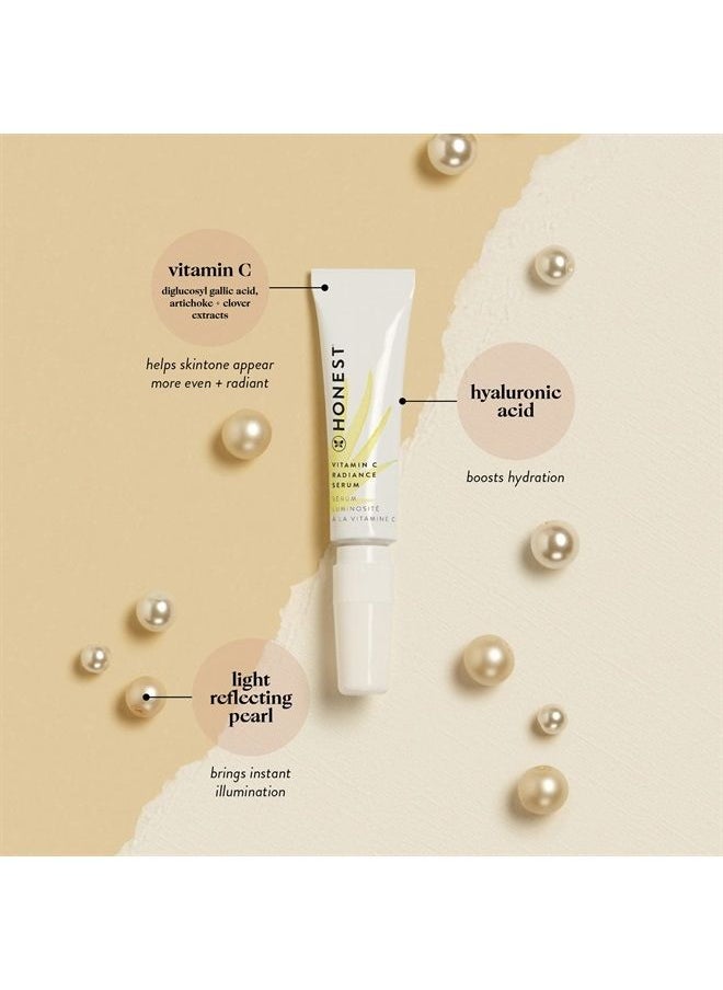 Honest Beauty - Vitamin C Radiance Serum Mini with Hyaluronic Acid + Light-Reflecting Pearl | Travel Size | Dermatologist Tested + EWG Certified + Vegan & Cruelty Free | 0.33 fl. oz. - Image 1