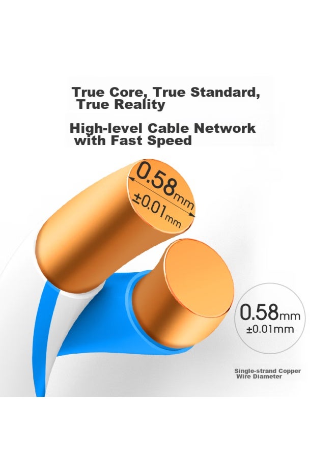 Ofnpftth 10,000-level Stable Oxygen-free Copper Pure Copper Core Unshielded Cat6a Gigabit Ethernet Cable, 30 Meters White, Full Box, For Engineering, Home Decoration, And Family Wiring - Image 4