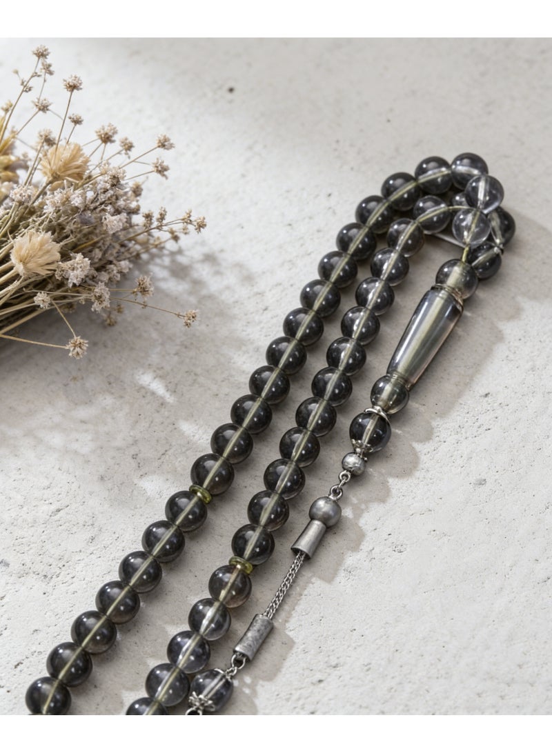 اسم المحتوى ناريلا 33 Pcs Dark Green Faceted Diamond Muslim Tasbih Prayer Beads Vintage Hollow Islamic Silver Pendant Adjustable Portable Dhikr Counting Rosary For Home Mosque Worship Single Pack - Image 3