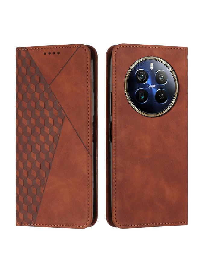 S-TOP Case For Realme 12 Pro+ Diamond Splicing Skin Feel Magnetic Leather Phone Case - Image 1