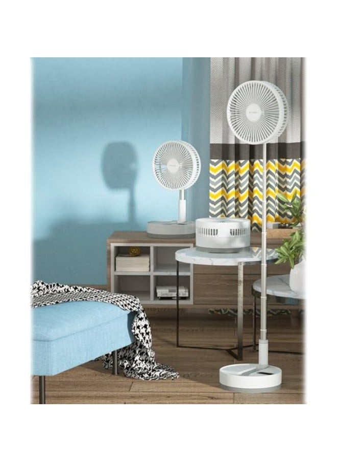 Portable Standing Fan with Remote Control 10" Foldable Fan Standing Timer 7200mAh Adjustable Height Floor Fan Quiet with Bag 5 Speeds Desk Fan for Bedroom Home Office Camping  - Image 2