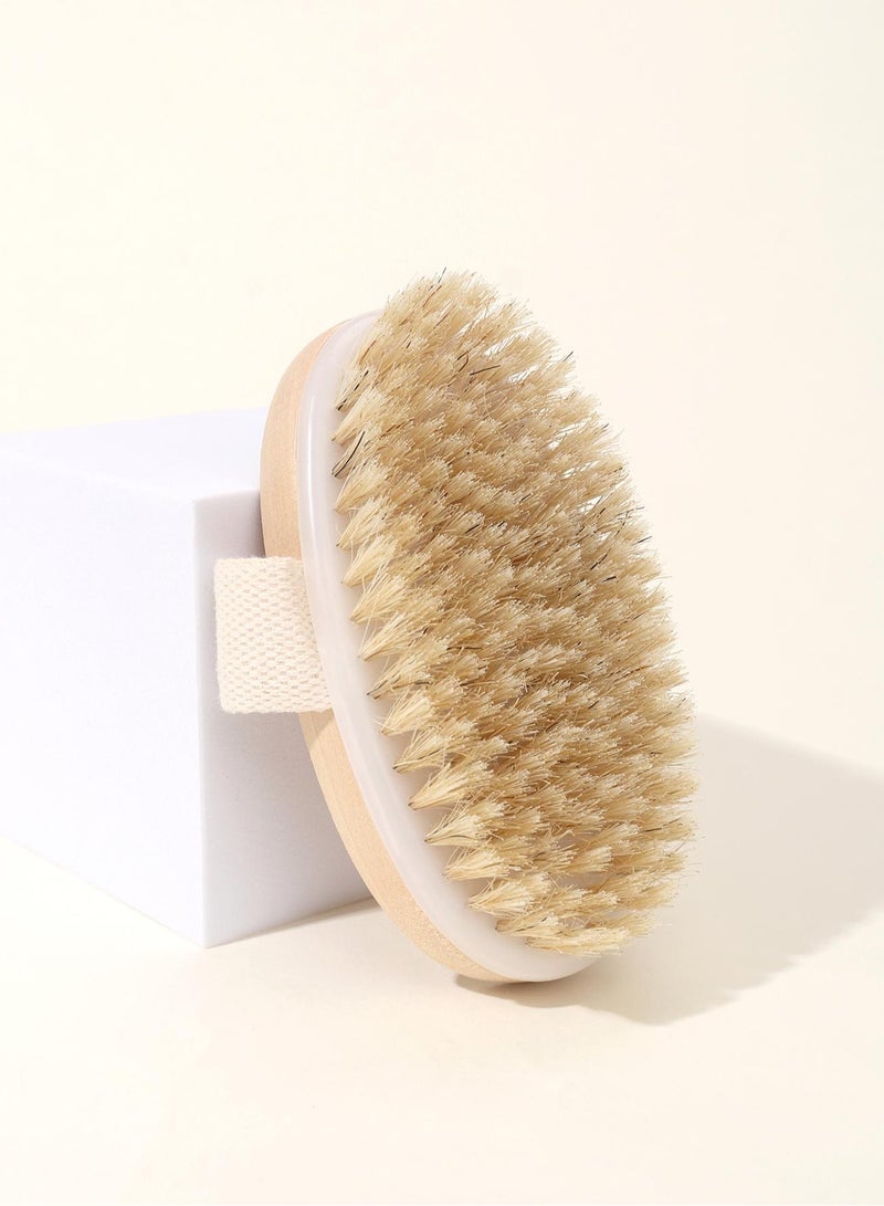 شي إن فرشاة استحمام بشعيرات طبيعية قابلة للإزالة – لتقشير الجسم وتدليك الظهر للبشرة الناعمة - Image 1