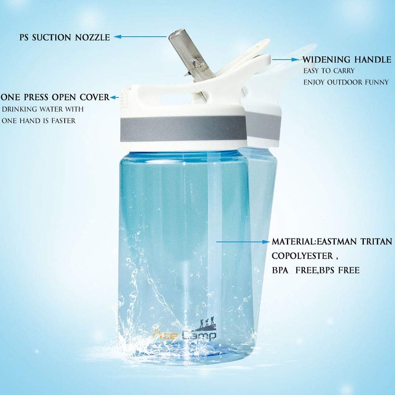 AceCamp TRITAN Portable Water Bottle for Kids  Toddlers  Adults  Odor & BPA-Free Leakproof Plastic Water Bottle  Hiking  Camping  School  Outdoors (12oz/20oz/27oz) (12 oz - Pink) - Image 2