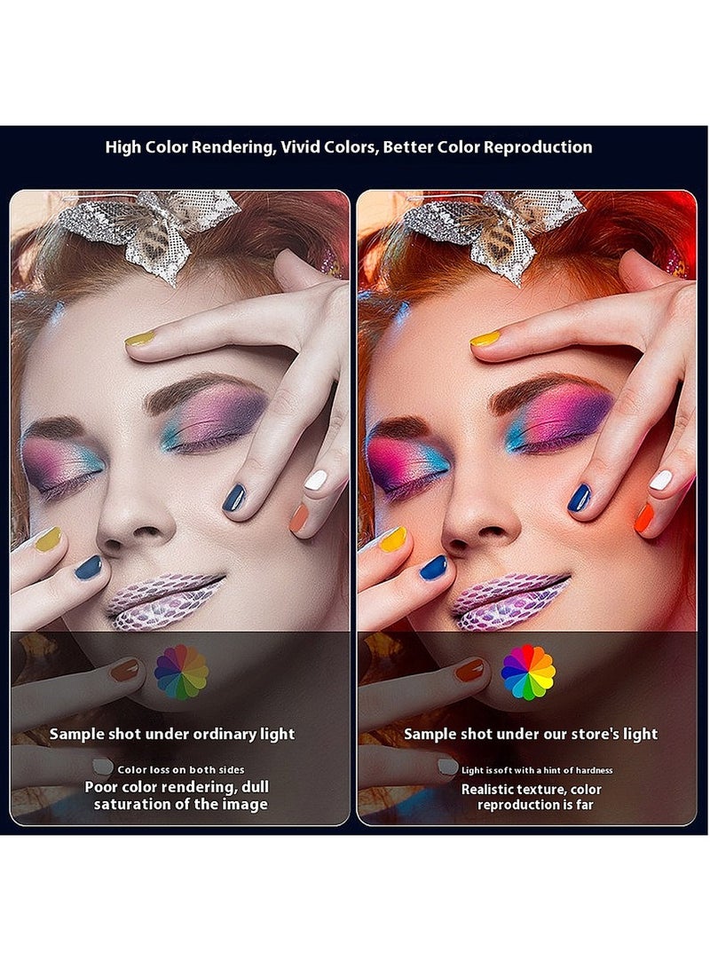 غرانفين مجموعة إضاءة تصوير صغيرة محمولة، مصابيح RGB بقوة 150 وات مع جهاز تحكم عن بعد، وصناديق إضاءة ثمانية الأضلاع مقاس 50 سم وحامل لتسجيل الفيديو وتصوير المنتجات الصغيرة - Image 5