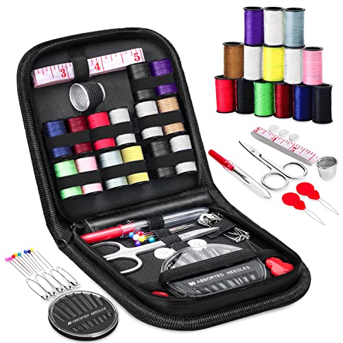 OKOMER Sewing Kit, Sewing Kits for Adults, Okom 68Pcs Thread for Sewing, Sewing Supplies, Sew Kit for Home,Traveler, DIY, Gifts for Women, Stocking Stuffers for Teen Girls, Christmas Gifts for Grandkids(S) - Image 1