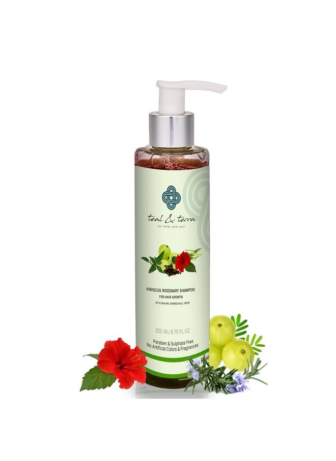Teal & Terra - Hibiscus Rosemerry Hair Growth Oil Shampoo 200Ml - Image 1