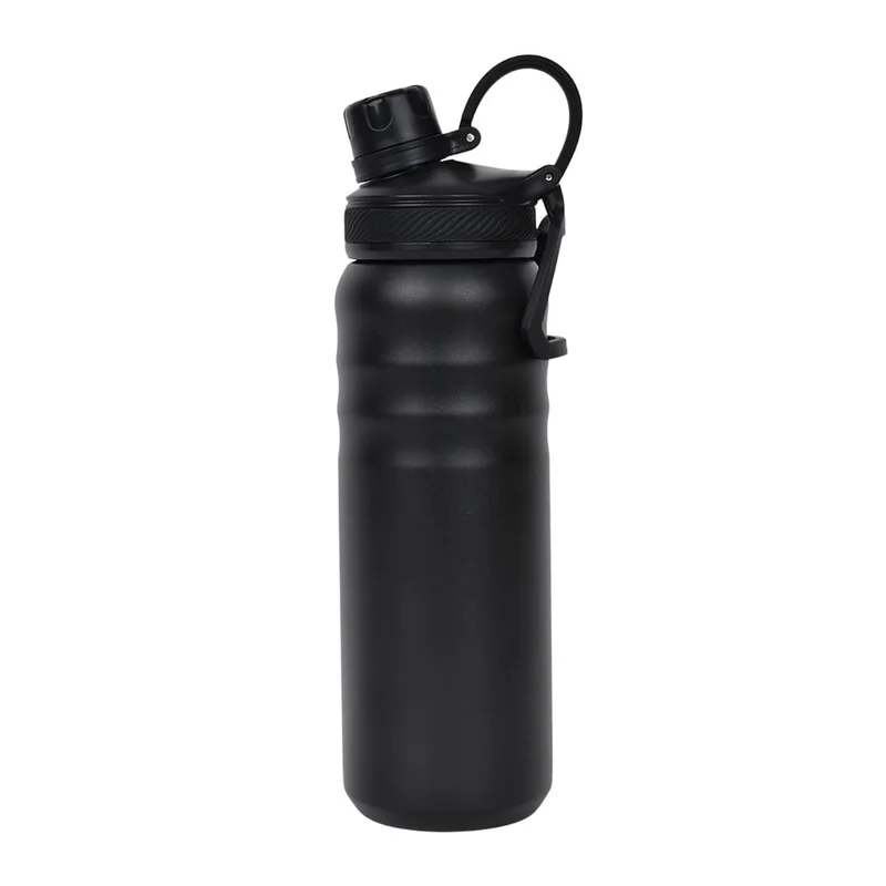 Hans Larsen Hans Larsen Cento Double-Walled Stainless Steel Vacuum Flask 720ml Hot And Cold Insulated Sports Water Bottle, Leak-Proof Lid with Carry Loop, Durable Travel Flask for Daily Use - Black
