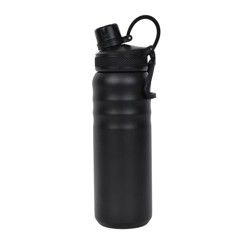 Hans Larsen Cento Double-Walled Stainless Steel Vacuum Flask 720ml Hot And Cold Insulated Sports Water Bottle, Leak-Proof Lid with Carry Loop, Durable Travel Flask for Daily Use - Black - Image 1