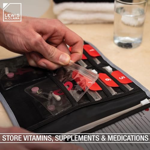 Lewis N. Clark AM/PM Folding Pill Organizer + Supplement Case for OTC Medicine - Image 3