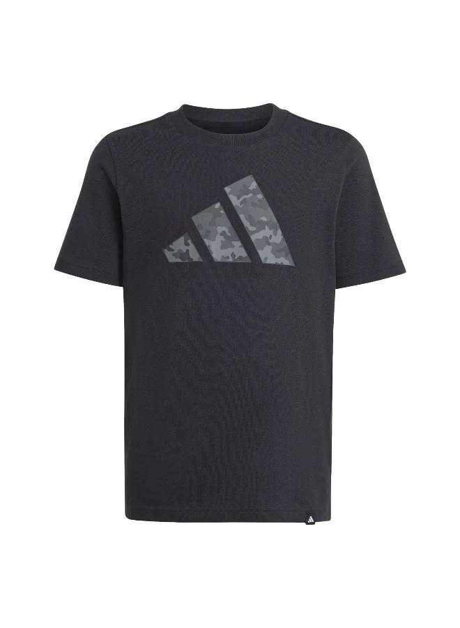 adidas J Camo T Black Training T-Shirts For Junior 7-8Y