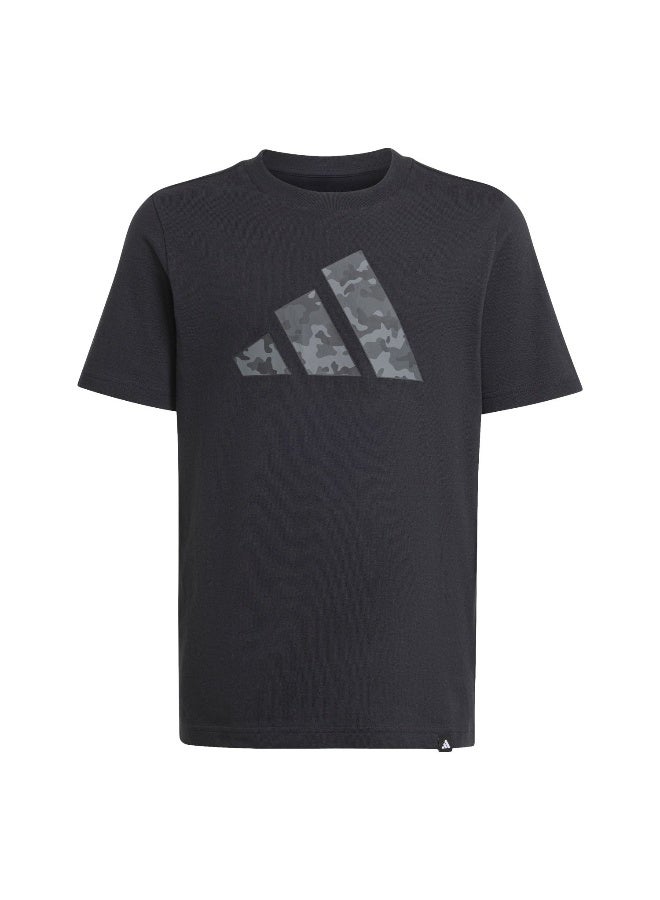 Adidas J Camo T Black Training T-Shirts For Junior 7-8Y - Image 1