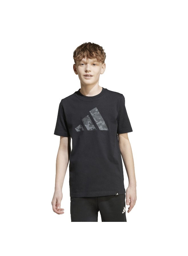 Adidas J Camo T Black Training T-Shirts For Junior 7-8Y - Image 2