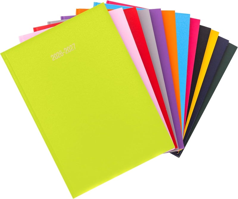 evelay 2024 2025 Academic A4 Week To View Hardback Diary Planner Organiser for School Student Teacher Mid Year (Lime) - Image 1