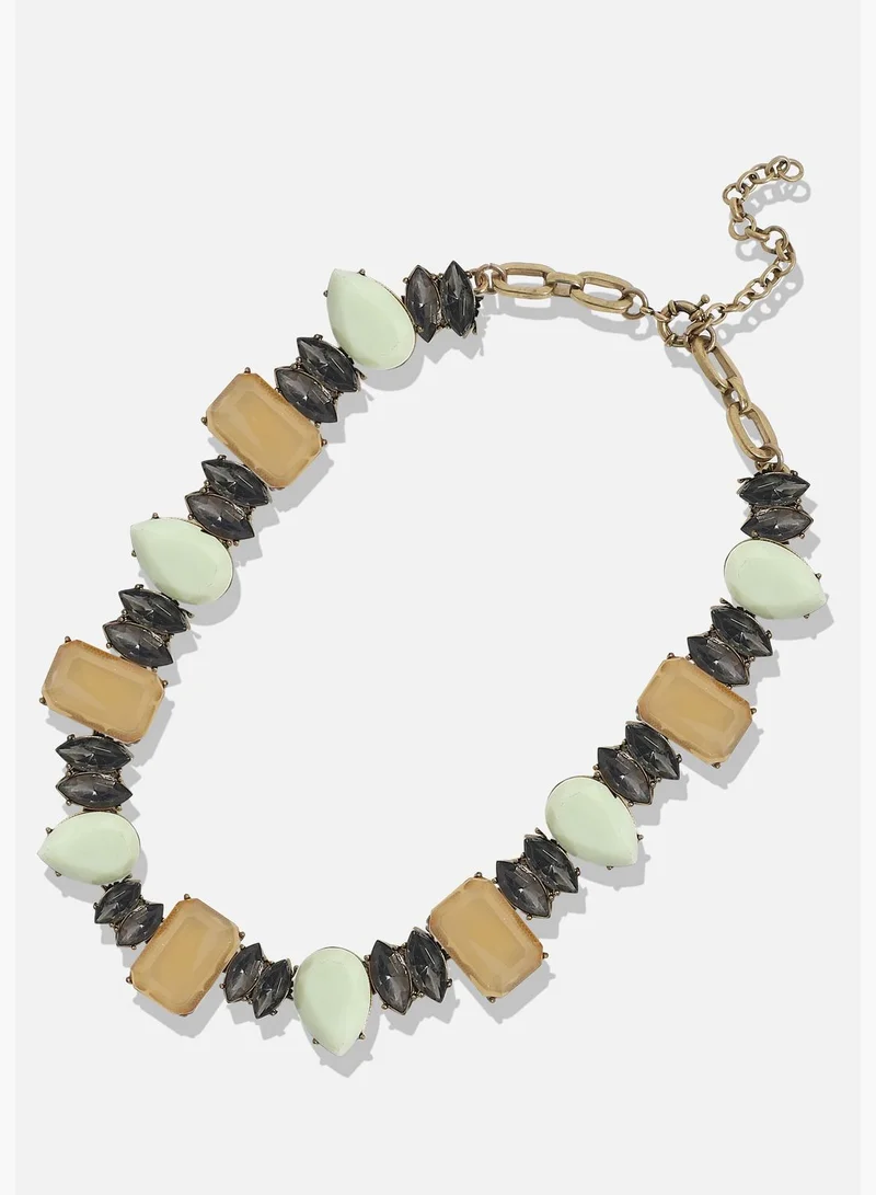 SOHI Gold Plated Designer Stone Party Necklace For Women