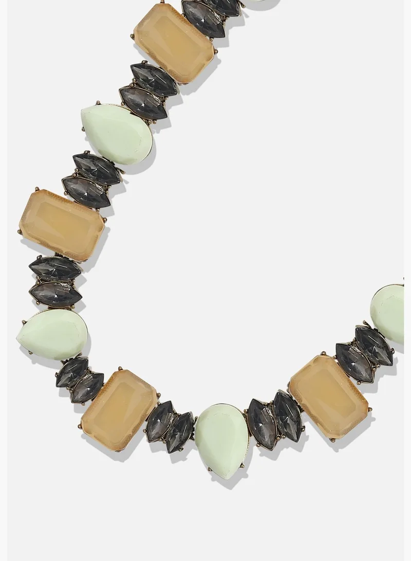SOHI Gold Plated Designer Stone Party Necklace For Women