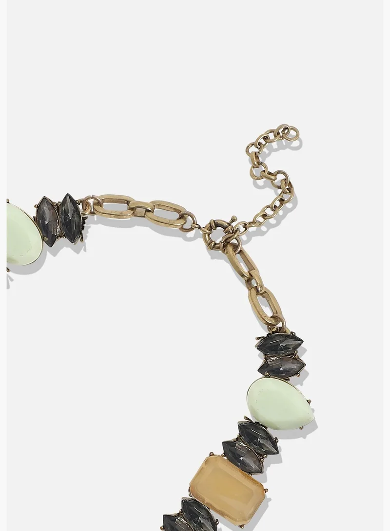 SOHI Gold Plated Designer Stone Party Necklace For Women