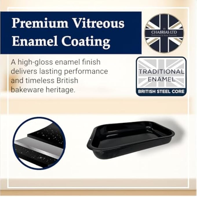 Samuel Groves 2X 28Cm Vitreous Enamel Roasting Pan Made In England By Chabrias Ltd Black Gbb0475942 - Image 4