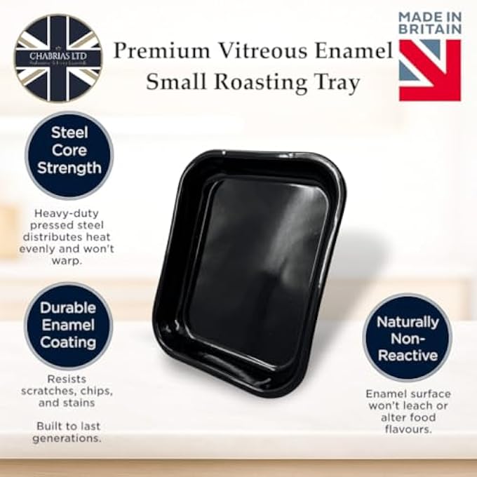 Samuel Groves 2X 28Cm Vitreous Enamel Roasting Pan Made In England By Chabrias Ltd Black Gbb0475942 - Image 3