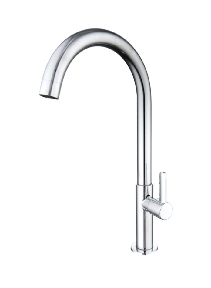 MODI Chrome Kitchen Sink Mixer Tap, Gooseneck Single Handle Faucet, Water Saving Aerated Flow, Rust Resistant Deck Mounted Kitchen Basin Tap For Home, Pantry - Image 1