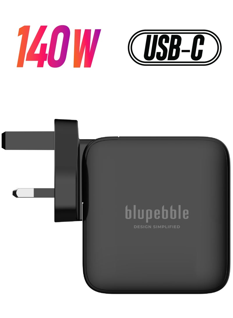 blupebble 140W GaN Fast Charger – 4-Port USB-C PD Power Adapter for Laptop, MacBook, iPhone 16, Samsung & More | Compact Type-C Charging Plug - Image 1