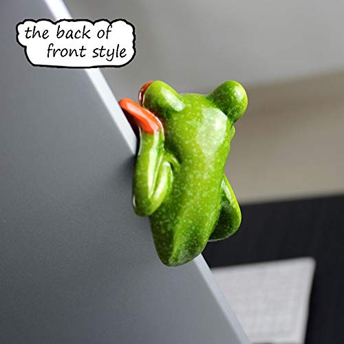 MosBug 2 Pcs Funny Resin Frogs Decor, 3D Creative Craft Animal Frog Figurine Adorable Office Desk Toy Great for Computer Monitor Desk Decoration - Image 5