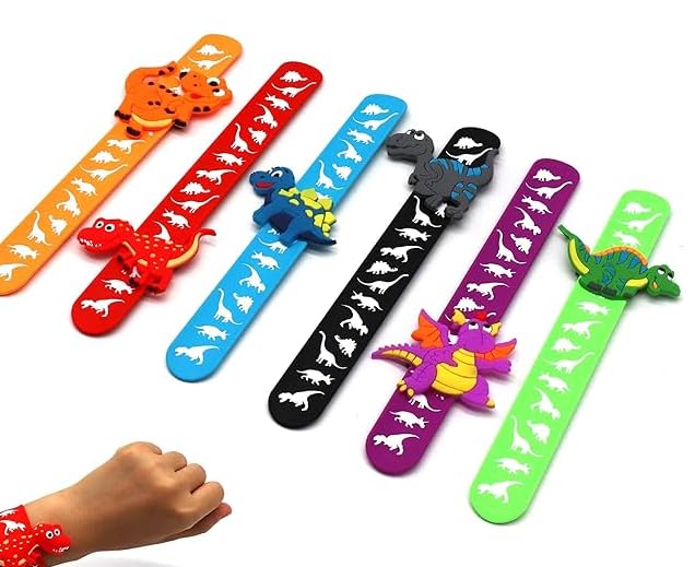 Lochsoel Dinosaur Slap Bracelets- Silicone Wristbands Adjustable Classroom Prizes Carnival Games Birthday Gifts For Adults (6Pack) - Image 4