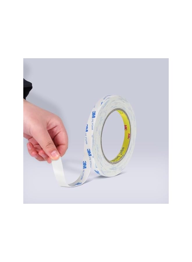 PROMASS promass 2pcs Strongest Double Sided Tape,Waterproof Heavy Duty Mounting Tape Made of 3M PE, Length 9.84 Ft，Width 0.4in, White Strong Adhesive Foam Tape for Walls Decor Picture Strips  - Image 3