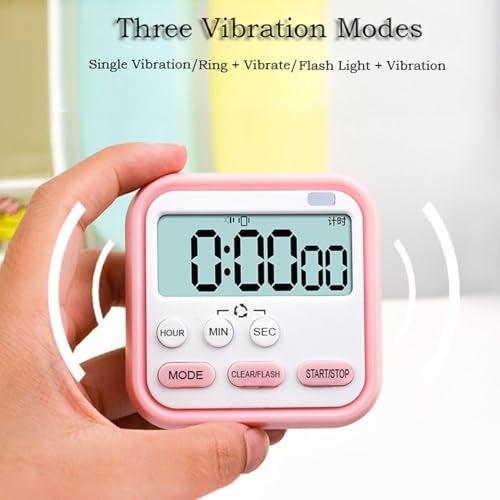 Sixfire Digital Kitchen Timer Stopwatch, Countdown Large Digits for Cooking, Chef Cooking Timer Clock with Loud Alarm Desk Timer Countdown Reminder for Home Office (Pink) - Image 4