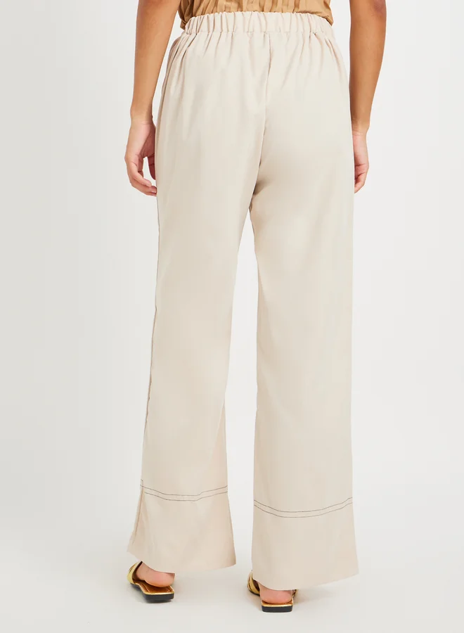 Take Two Contrast Stitching Loose Fit Pants