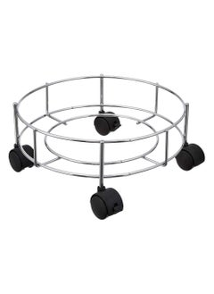 sulfar Sulfar Stainless Steel Gas Cylinder Trolly/LPG Gas Cylinder Stand Trolley with Wheels (Silver) | LPG Gas Cylinder Trolley with 4 Wheels (5mm)  - Image 1